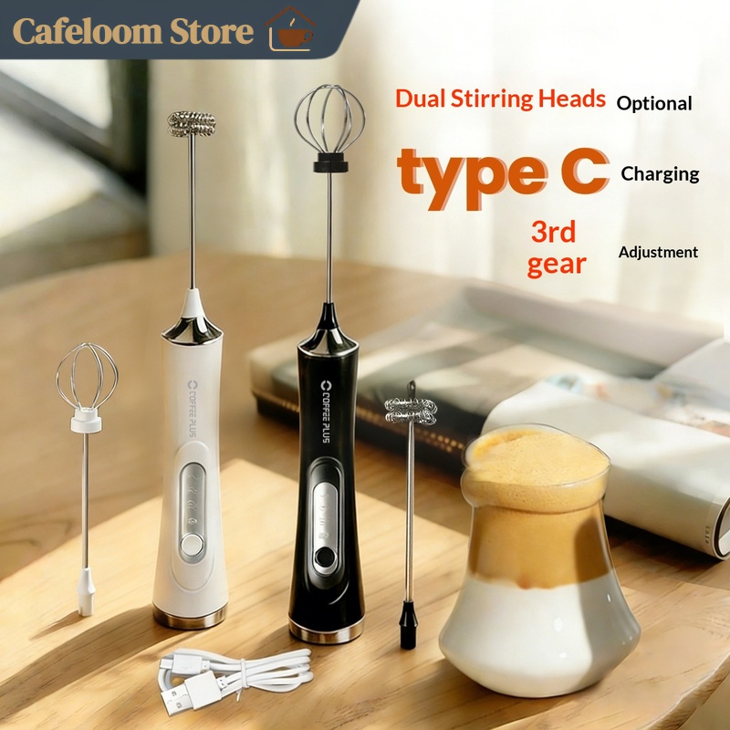 Electric Milk Frother Handheld - コーヒープラス ハンディ式 電気ミルクフォーマー ワイヤレス Type-C充電式 3段階速度調整可能