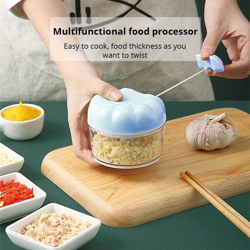 Immersion Hand Blender Set - 1個ブルー/ピンクマニュアルガーリックマッシャーハンドプルキッチン家庭用タイプガーリックブレンダー煮込みミンチガーリックキッチンガジェット
