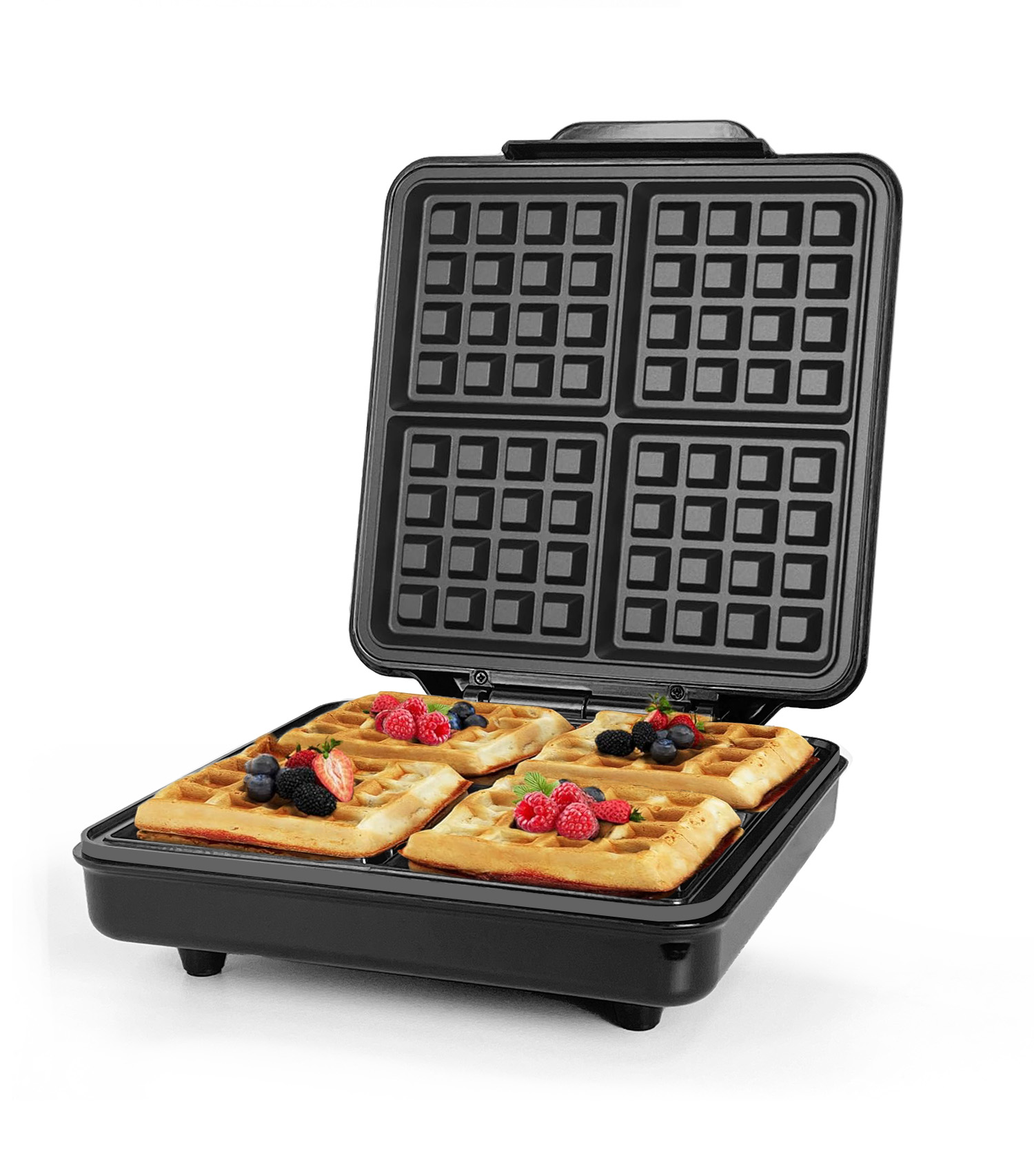 Mini Waffle Maker Machine - ミニ自動1200W 4枚焼きデュアルゾーンノンスティック環境に優しいベルギーワッフルメーカー W002用