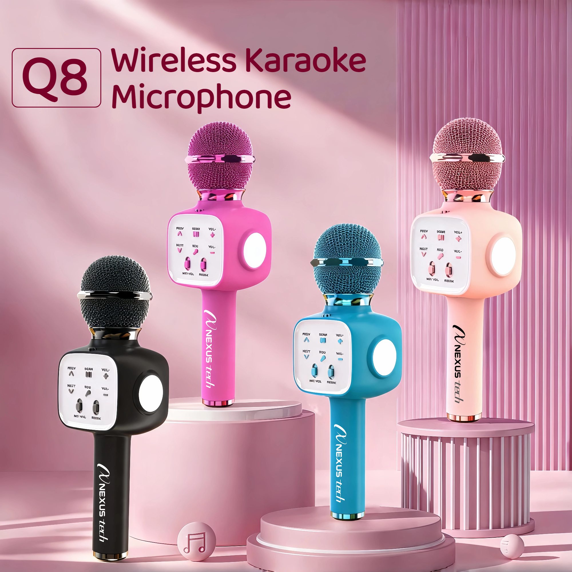 Home Appliances - ワイヤレスBluetooth 5.2カラオケマイク 5 in 1 ハンドヘルドポータブルスピーカー