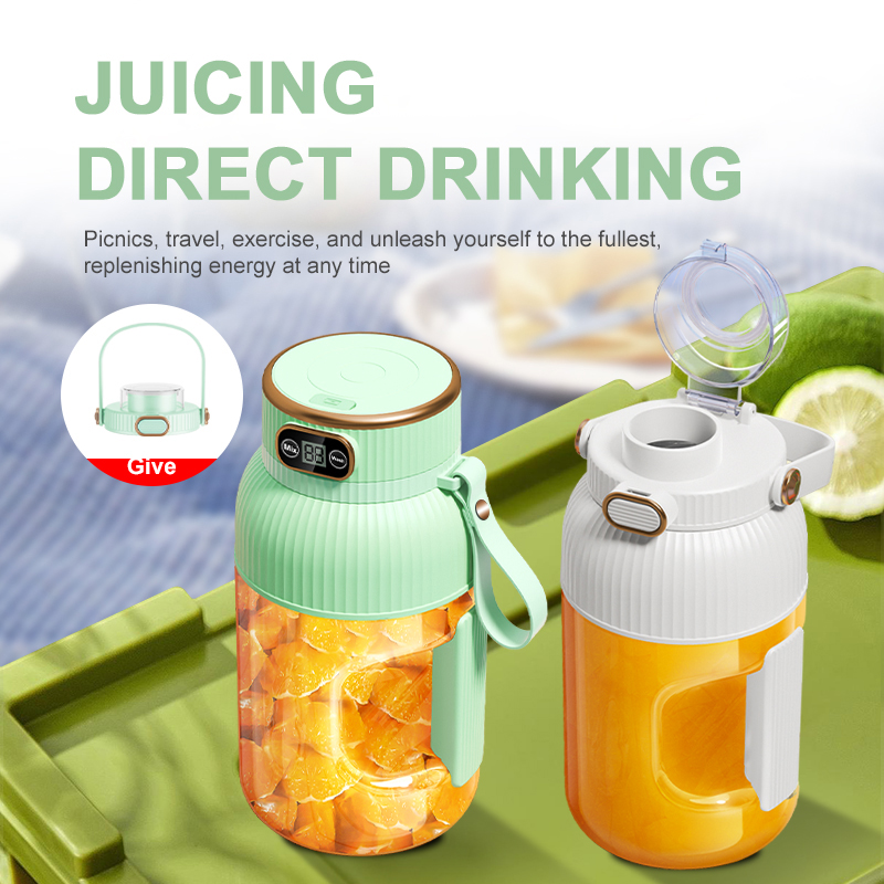 Immersion Hand Blender Set - 1000 ミリリットルポータブルジューサーブレンダーフルーツジューサー USB 充電レモンオレンジフルーツジュースカップスムージーブレンダーマシンキッチンツール
