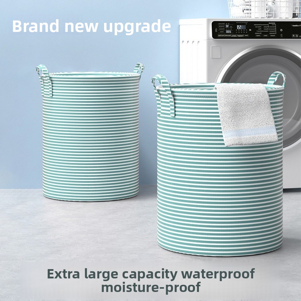Laundry - 耐久性のある折りたたみ式ランドリーバスケット コットンとリネン製 大容量収納バスケット 家庭用雑貨・汚れた衣類収納バッグ