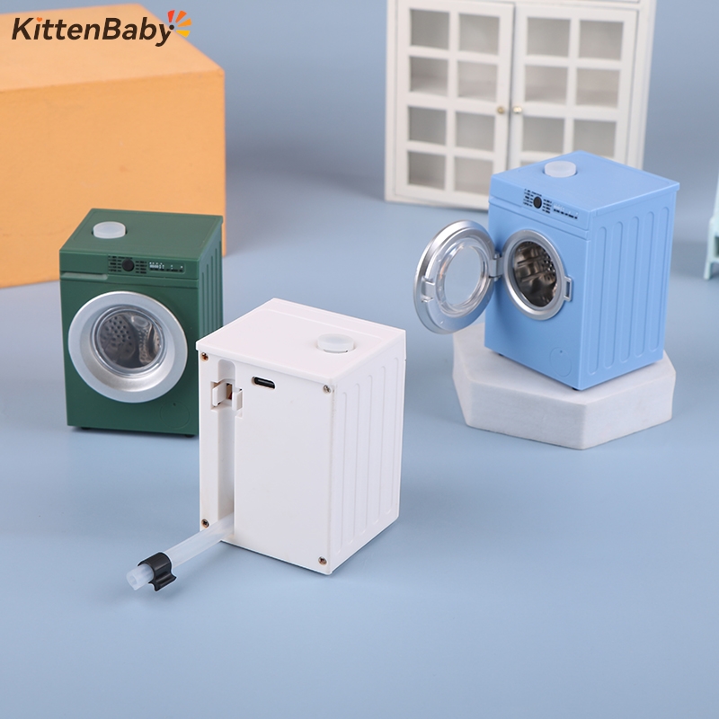 Small Appliances - ドールハウスミニチュアシミュレーション洗濯機、ドラムクリーナー、ランドリーモデル、家電の装飾、おもちゃ、1個