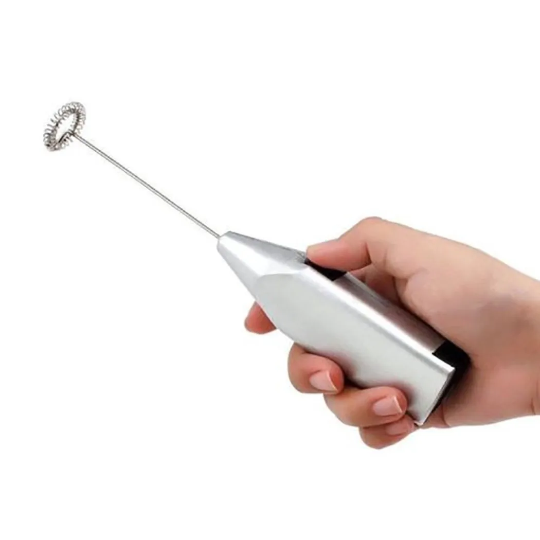 Electric Milk Frother Handheld - 家庭用ミニステンレス鋼電動ハンドヘルド卵ビーターカプチーノラテコーヒーフォーマーホットチョコレートドリンクミキサー