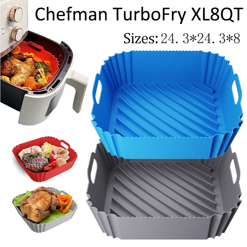 大型エアフライヤーシリコンバスケットトレイポットスクエアノン - Air Fryer Silicone Pot Liner のレビューと価格
