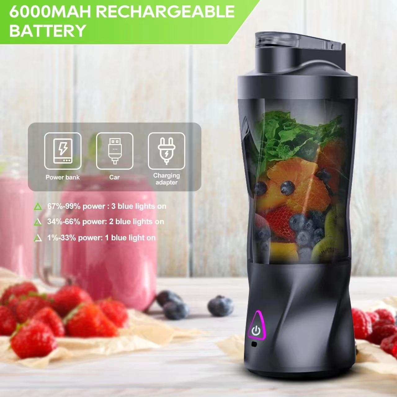 ポータブル電動ジューサー 700ML USB充電式 多機能ブ - Portable Blender Usb Rechargeable のレビューと価格