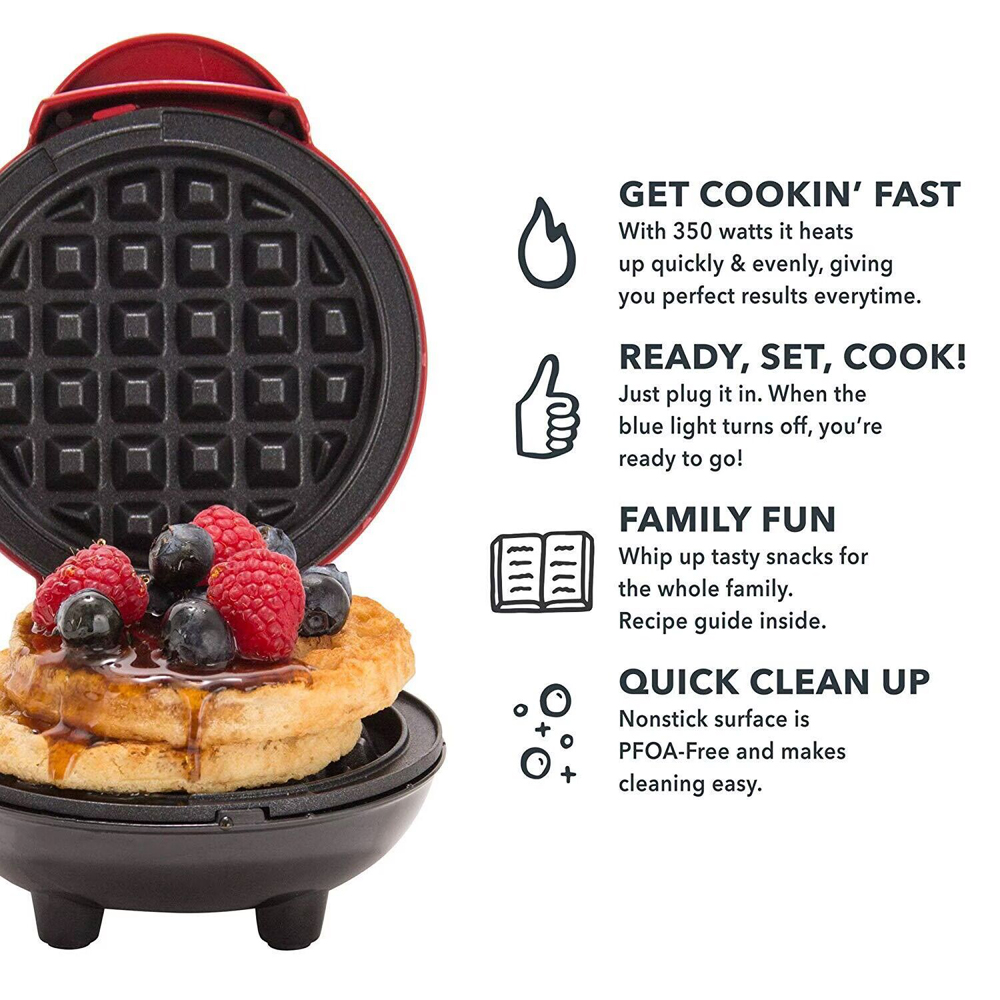ミニワッフルメーカー バブルエッグケーキオーブン 朝食 ラブ - Mini Waffle Maker Machine のレビューと価格