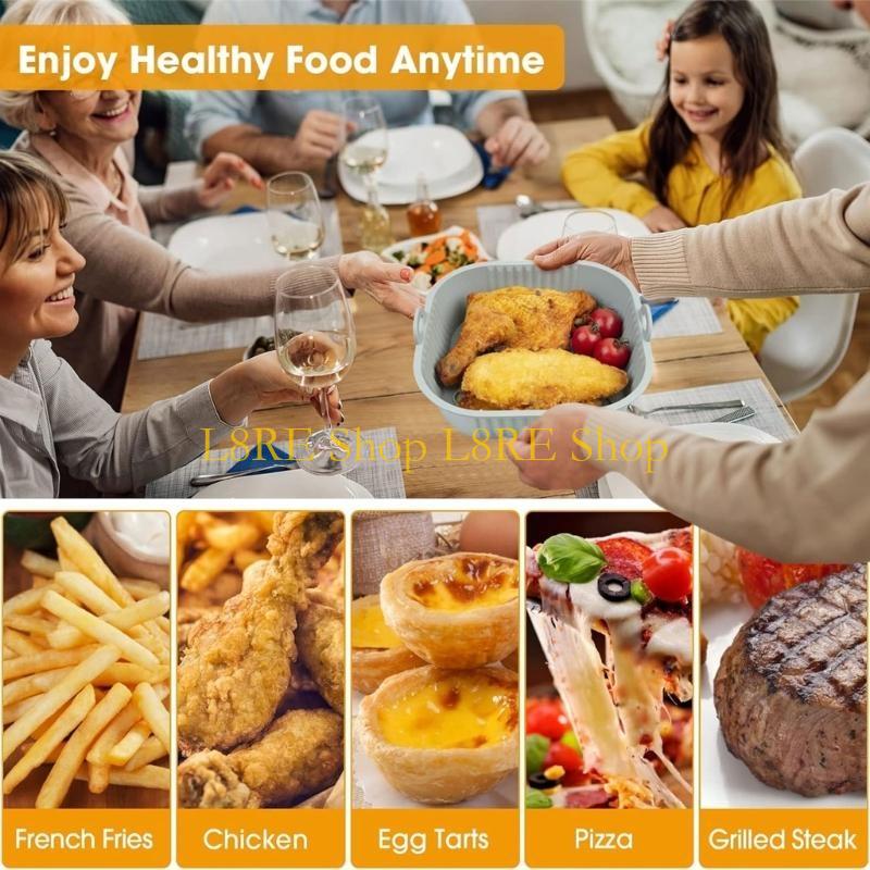 2つのシリコンポットライナーエアフライヤートレイシリコンエア - Air Fryer Silicone Pot Liner のレビューと価格