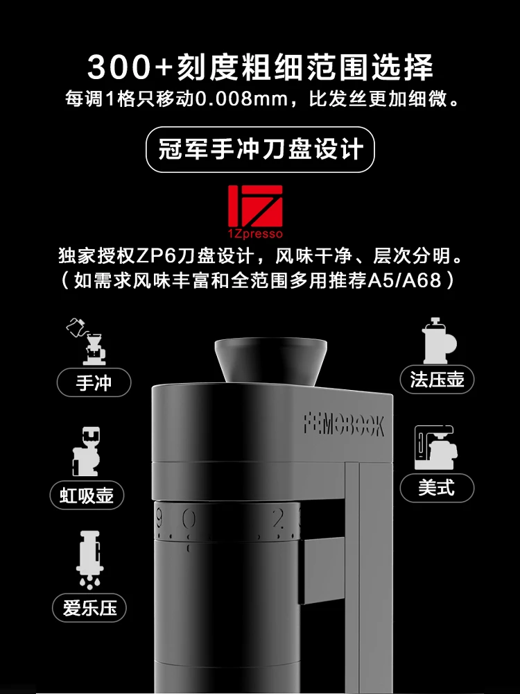 FEMOOK A4Z 電動グラインダー プロ仕様 手淹れコー - Coffee Bean Grinder Electric のレビューと価格