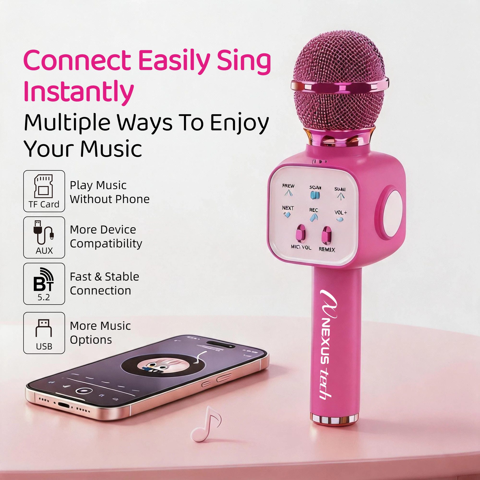 ワイヤレスBluetooth 5.2カラオケマイク 5 in - Home Appliances のレビューと価格