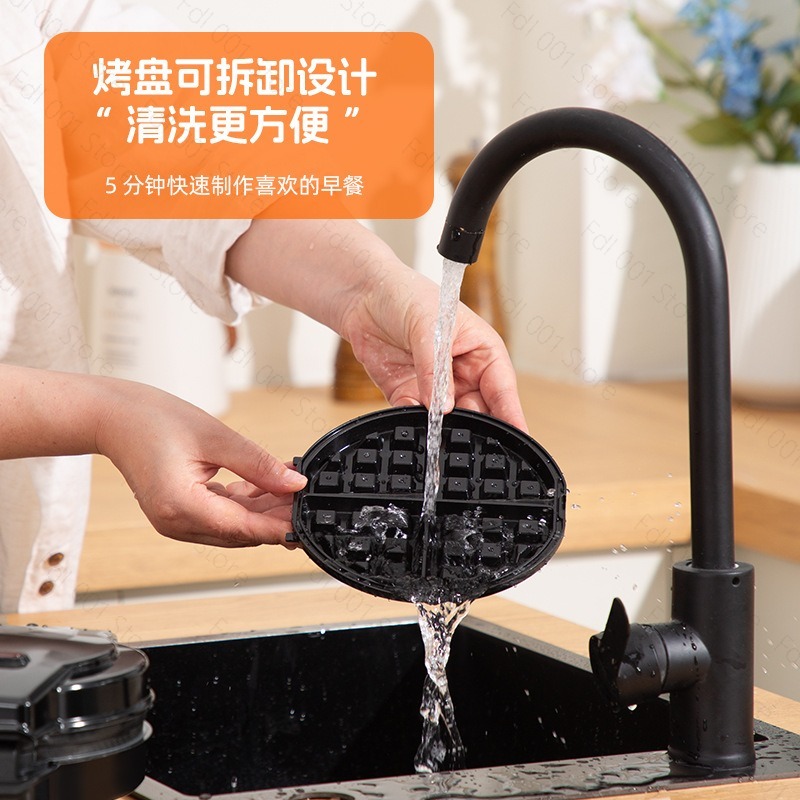 ミニ3in1式朝食調理器。家庭用ワッフル、サンドイッチ、ケー - Mini Waffle Maker Machine のレビューと価格