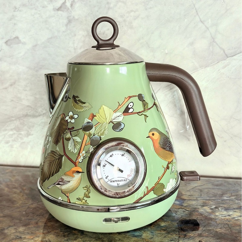 1.7L レトロピンク花柄電気ケトル 1850W 304ステ - Electric Kettle Temperature Control のレビューと価格